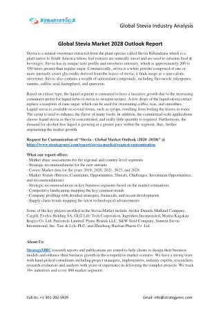 global stevia industry analysis