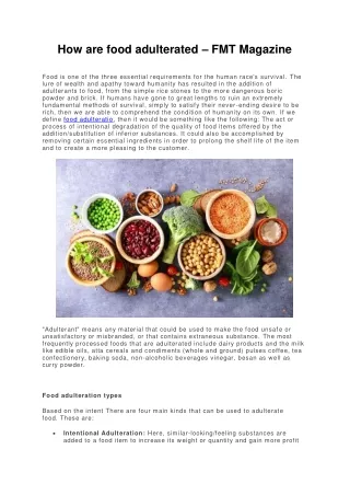 how are food adulterated fmt magazine