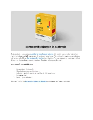 bortezomib is a prescription medicine for blood
