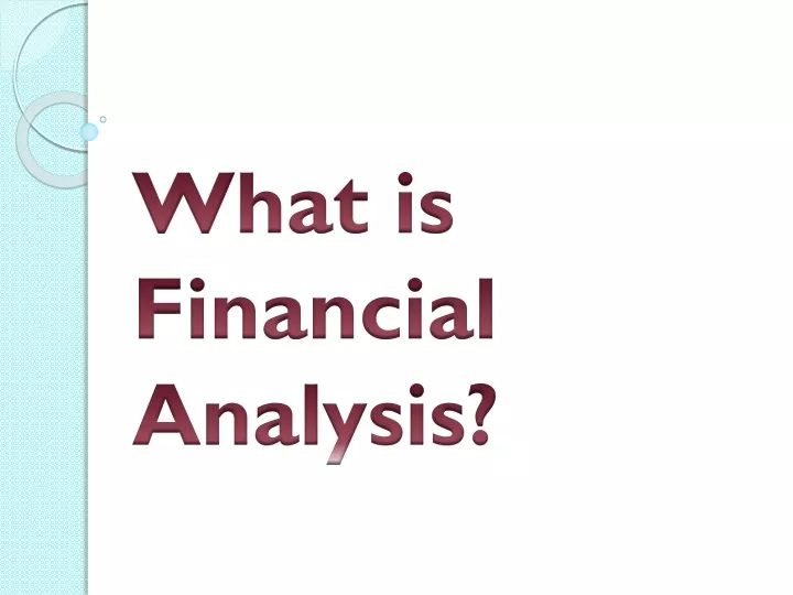 what is financial analysis