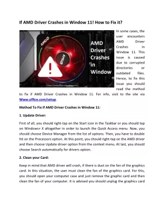 if amd driver crashes in window 11 how to fix it