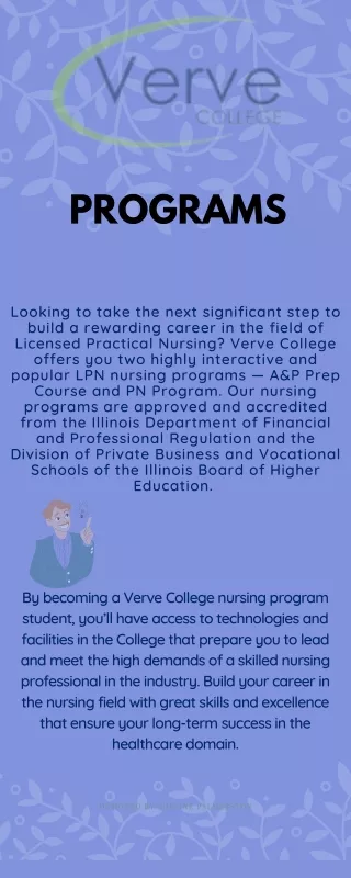 Looking to take the next significant step to build a rewarding career in the field of Licensed Practical Nursing Verve C
