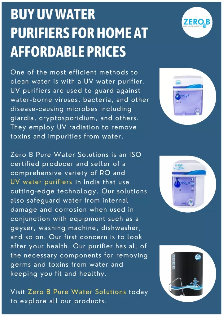 buy uv water purifiers for home at affordable