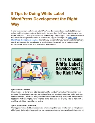 9 Tips to Doing White Label WordPress Development the Right Way (1)