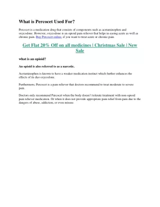 what is percocet used for