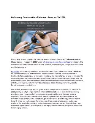 endoscopy devices global market forecast to 2028