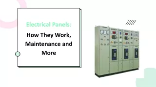 electrical panels how they work maintenance