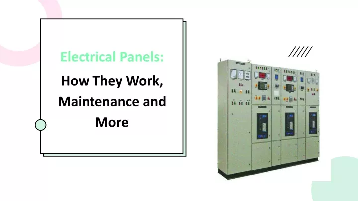 electrical panels how they work maintenance