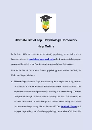 ultimate list of top 3 psychology homework