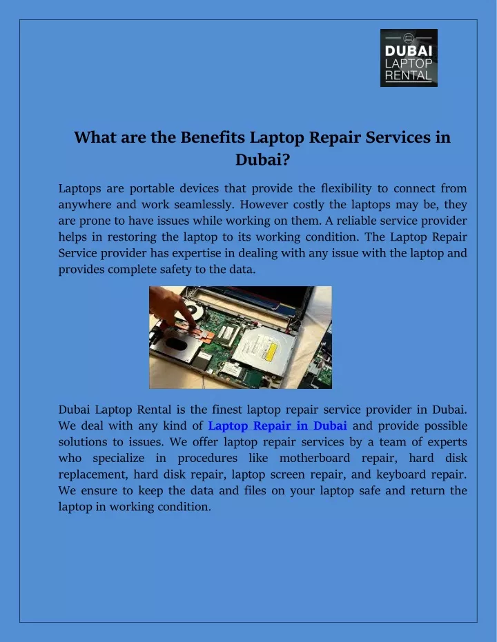 what are the benefits laptop repair services