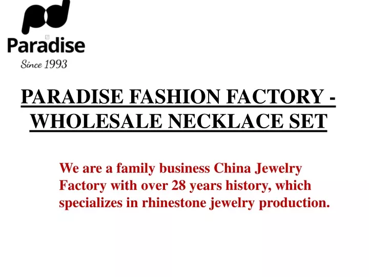 paradise fashion factory wholesale necklace set