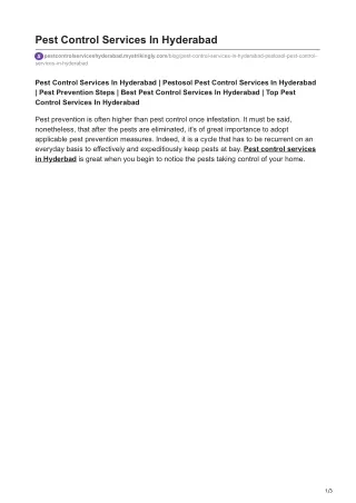 Pestosol Pest Control Services In Hyderabad