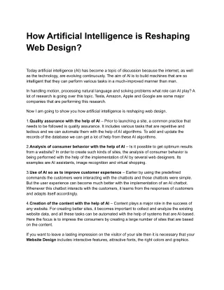 how artificial intelligence is reshaping