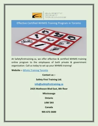 effective certified whmis training program