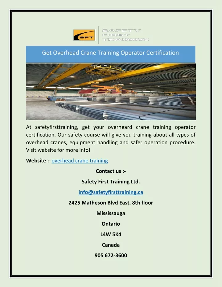 PPT Get Overhead Crane Training Operator Certification PowerPoint