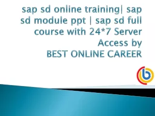 SAP S4 HANA SD Module Training | SAP SD Training institutes in Hydrabad | SAP Sa