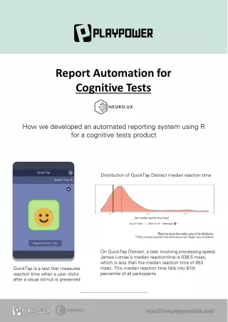 For product cognition testing, an automated reporting system based on R.