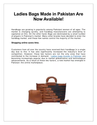 ladies bags in pakistan
