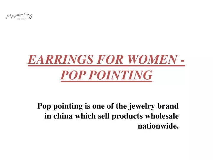 earrings for women pop pointing