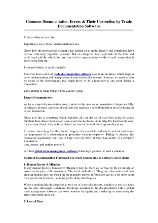 common documentation errors their correction