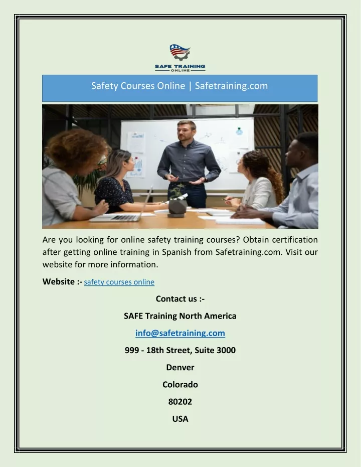 safety courses online safetraining com