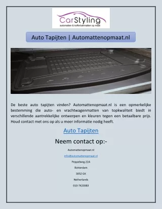 auto tapijten automattenopmaat nl