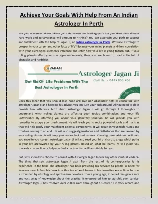 Achieve Your Goals With Help From An Indian Astrologer In Perth