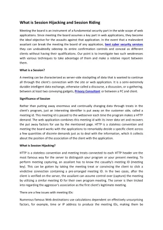 what is session hijacking and session riding