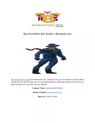 Buy Animation Bee Studio | Beestuds.com