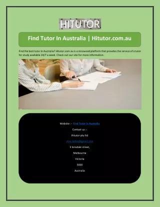 find tutor in australia hitutor com au