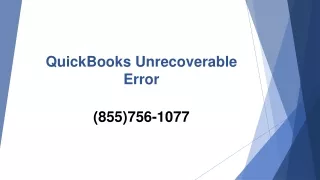 QuickBooks Unrecoverable Error