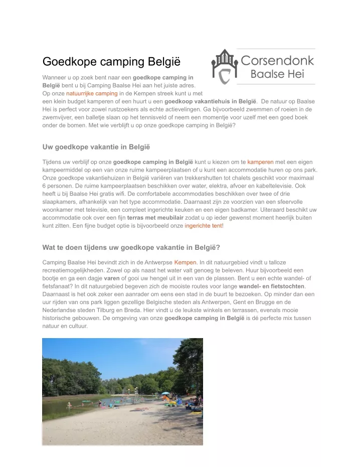 goedkope camping belgi