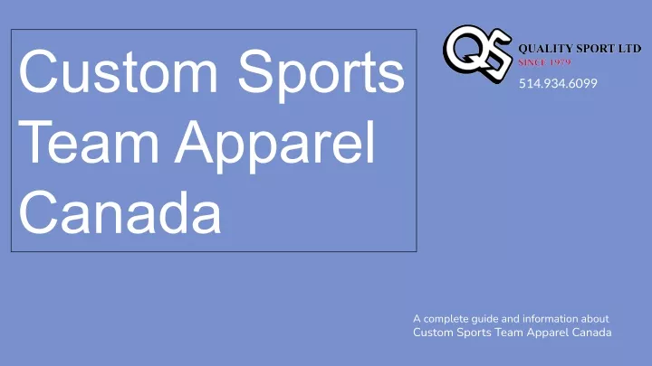 custom sports team apparel canada