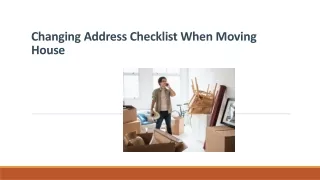 Changing Address Checklist When Moving House