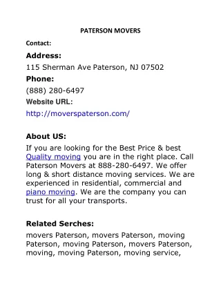 PATERSON MOVERS
