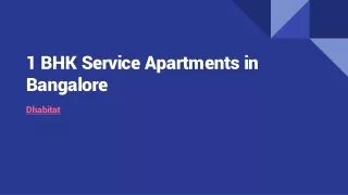 1BHK Service Apartments in Bangalore
