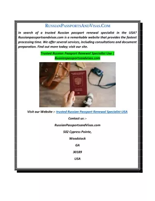 Trusted Russian Passport Renewal Specialist Usa  Russianpassportsandvisas.com