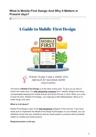 what is mobile first design and why it matters