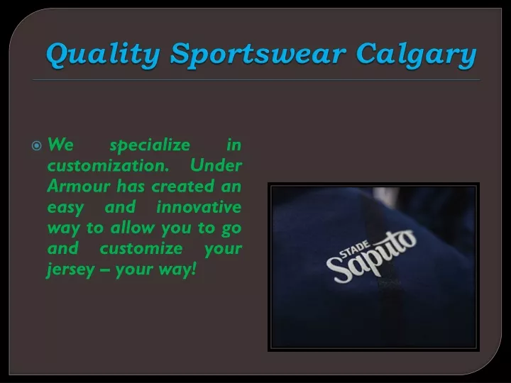 quality sportswear calgary