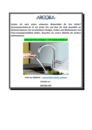 1Küchenarmatur Schwarz  Arcorawasserhahn.de