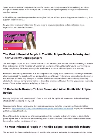 A Review Of Kibo Eclipse
