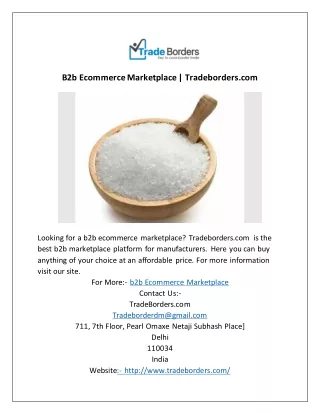 B2b Ecommerce Marketplace | Tradeborders.com