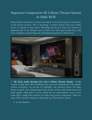important components of a home theater system