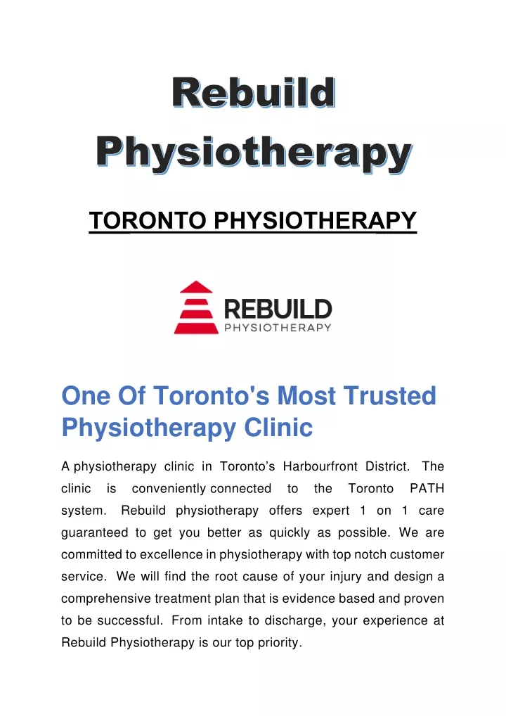 toronto physiotherapy