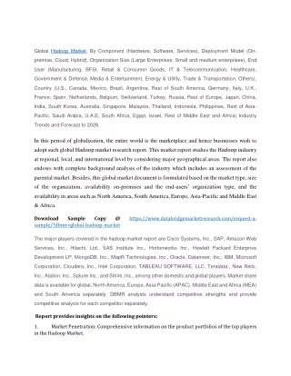 global hadoop market by component hardware