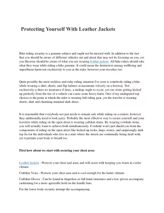 protecting yourself with leather jackets