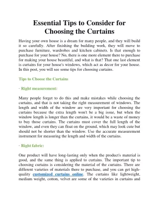 essential tips to consider for choosing