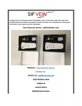 Vein Detector Device  Sifveinfinder.com