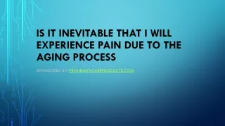 Aging and pain