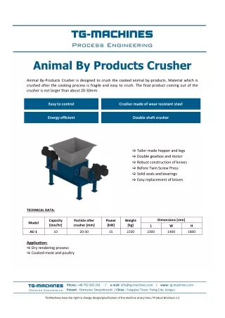 Animal By Products Crusher - https://tg-machines.com